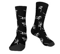 Dancing Skeletons Funny Socks Novelty Casual Crew Socks Contrast Color Design for Women Men
