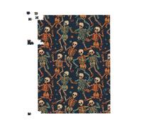 Dancing Skeletons Jigsaw Puzzle Warren Reed - Designer Orange 500 Piece