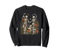 Dancing Skeletons Wildflower Meadow Art Cute Halloween Sweatshirt