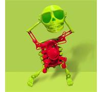 Dancing Skull Toy,Mini 3D Print Shaking Skull Doll,No Need Battery Wind Up Skeleton Dancing Toys,Kids Toddlers Desktop Spring Clockwork Toys,Birthday Gift (Green)