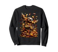 Dancing Sloth with Fall Leaves Cute Animal Autumn Aesthetic Sweatshirt