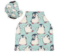 Dancing Snow Penguin Stretchy Baby Car Seat Cover,Canopy Nursing Covers,Soft Breathable Windproof Scarf Changepad for Winter Infant Breastfeeding Boys