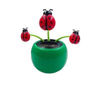 Dancing Solar Flower - Relaxing Toy, 4 Inch Pot Ornament, Dashboard Figurine | Sun Powered Animated Decoration For Courtyard Bedside Table, Verandah Bay Window, Children Adults & Home Office Decor