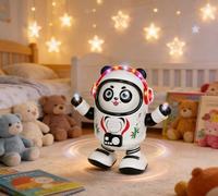 Dancing Space Panda Electric Toy for Kids, Leg-Kick Dance & Nebula Light Effect, Rolling Walk Action, Musical Interactive Toy for 3-7 Toddlers