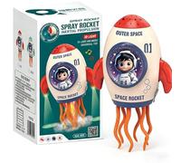 Dancing Spaceship Toy with Spray Function and LED Projection Automatic Obstacle Prevention System Musical Toy for Family Party, Party, Christmas, Indoor Events (Red)