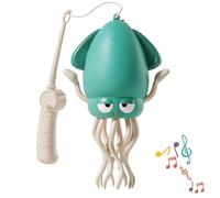 Dancing Squid Baby Toy - Interactive Crawling Octopus for Tummy Time, LED Light-Up Tentacles, Musical Movement, Smart Obstacle Avoidance, Fun Sensory Toy for Floor Play(Green+Rod)