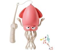 Dancing Squid Baby Toy - Interactive Crawling Octopus for Tummy Time, LED Light-Up Tentacles, Musical Movement, Smart Obstacle Avoidance, Fun Sensory Toy for Floor Play(Pink+Rod)