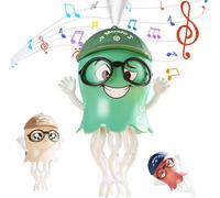 Dancing Squid Baby Toys for 1 2 3 4 5 Year Old Boy Girl,Interactive Electric Crawling Baby tummy time toys with LED Lights & Spray Effect,Rechargeable Magic Dancing Music Squid Toy (Green)