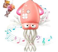 Dancing Squid Toy,Funny Electric Dancing Octopus Toy with LED & Music,Creative Crazy 8-Leg Action Dancing Squid for Stress Relief & Kids&Girls,PINK with Fishing Pole