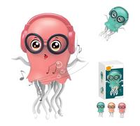 Dancing Squid Toy, Magic Dancing Octopus Toy, 2025 New Squid Tummy Time Toys, Smart Tentacle Explorer,with Led Light and Music, Crawling Automatic Obstacle Sensor (Pink)