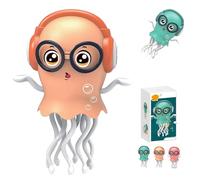 Dancing Squid Toy, Magic Dancing Octopus Toy, 2025 New Squid Tummy Time Toys, Smart Tentacle Explorer,with Led Light and Music, Crawling Automatic Obstacle Sensor (Orange)