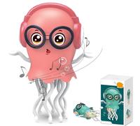 Dancing Squid Toy, Playful Automatic Evasion Crawling Dancing Octopus, Smart Tentacle Explorer, with Music And Light (Red)