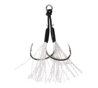 Dancing Stingers Jigging Lures Replacement Slow Fall Jigs Fishing Hook Double Fishing Assist Hooks With Teasers 2 Pack