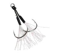 Dancing Stingers Jigging Lures Replacement Slow Fall Jigs Fishing Hook Double Fishing Assist Hooks With Teasers 2 Pack