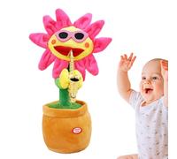 Dancing Sunflower Toy - 10.5x33cm Glowing Talking Doll | Repeating Recording Saxophone, Soft Plush Party Favors Throw Pillow, 200 Songs Musical Funny Present for Kids 18 Months+