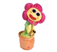 Dancing Sunflower Toy - Plush Knitted Saxophone Doll | 80 Song Upgraded LED Light Function | This Funny Singing Flower Wears Sunglasses And Moves To Music For Kids Entertainment