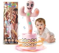 Dancing Talking Cactus Baby Toy, Cactus Baby Interactive with 120 Pcs Songs+Singing+Dancing+Recording+LED, Mimicking Recording Repeats What You Say Toy 0-6 6-12 Months+ Babies
