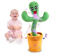 Dancing Talking Cactus Toy for Baby, Singing Cactus with 120 Pcs Songs+Dancing+Recording+LED, Mimicking Recording Cactus Toys Gift for 12-18 Months Babies