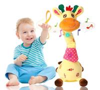 Dancing Talking Giraffe Toy, Stuffed Animal Baby Toy Repeating What You Say, Glowing Musical Electronic Giraffe Gifts for Toddlers 1-3 Years Old