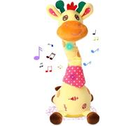 Dancing Talking Giraffe Toy, Stuffed Animal Baby Toy Repeating What You Say, Glowing Musical Giraffe with 10 Children's Songs Gifts for Toddlers 1-3 Years Old (Yellow)