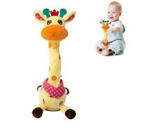 Dancing Talking Giraffe Toy, Stuffed Animal Baby Toy Repeating What You Say, Glowing Musical Giraffe with 10 Children's Songs Gifts, Volume Adjustable LED Lights, Interactive Voice Imitation (1PCS)