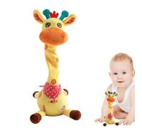 Dancing Talking Giraffe Toy - Stuffed Animal Birthday, Electric Light Up Interactive | English Songs Singing Glowing Animated Singing, Mimicking Recording Toy Speaking Gift For Kids