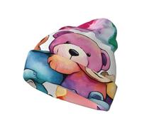 Dancing Thanksgiving Bear A Warm and Fashionable Adult Knitted Hat is an Ideal Choice for Cold Weather Protection and Fashionable Clothing Black