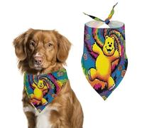 Dancing Thanksgiving Bear Dog Bandana Triangle Dog Scarf Washable Polyester Dog Bibs Cute Pet Bandana for Medium Large Dogs Puppy and Cats