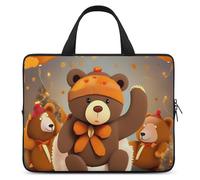 Dancing Thanksgiving Bear Laptop Bag Durable Laptop Sleeve Water-Resistant Notebook Bag for Computer Or Tablet