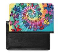 Dancing Thanksgiving Bear Passport Holder PU Leather Slim Passport Cover with Card Slots Travel Document Holder Cover