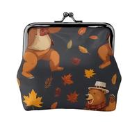 Dancing thanksgiving bear Print Versatile Coin Purse Exquisite Mini Wallet Cute Change Pouch for Any Occasion