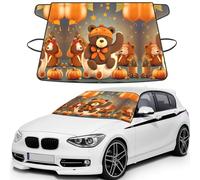 Dancing thanksgiving bear Printed Car Windshield Cover for Ice and Snow, Durable Windshield Snow Cover, Sun Protection, Universal Fit 69x42.5''