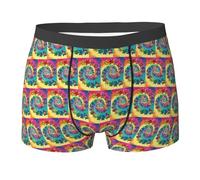 Dancing Thanksgiving Bear Printing Men'S Boxer Briefs Stretch Material Moisture Wicking Underwear For Men S-2xl Fit Any Body Black