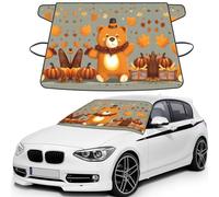 Dancing thanksgiving bears Printed Car Windshield Cover for Ice and Snow, Durable Windshield Snow Cover, Sun Protection, Universal Fit 69x42.5''