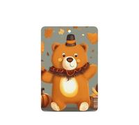 Dancing Thanksgiving Bears Printing 10 Pcs Car Air Freshener Fragrant Sheets,Car Hanging Accessories With Strings For Decor