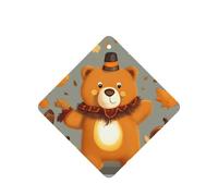 Dancing Thanksgiving Bears Printing 10 Pcs Car Air Freshener Fragrant Sheets,Car Hanging Accessories With Strings For Decor