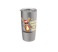 Dancing Through The Snow Santa Claus Xmas Stainless Steel Insulated Tumbler