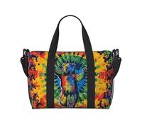 Dancing Tie Dye Print Travel Duffel Bag, Lightweight Water-Resistant Weekender Spacious Gym & Travel Bag for Men, Women & Teens