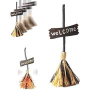 Dancing Witch Broom, Haunted Dancing Broomstick with Spooky Sound Effects,Halloween Witches Broom, Moving Animated Haunted Floating Broomstick for Indoor Party Home Decor (A)