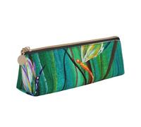 Dancing with Dragonflies Leather Pencil Case Slim Design Pen Bag with Metallic Zipper Pocket Size for Or Student Office College Middle School Pen Pouch