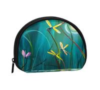 Dancing with Dragonflies Minis Storage Bag Shell Wallet Small Coin Purse with Minis with Zipper Change Purse for Coin Keys You Can Also Store Any Small Objects You Want