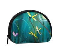 Dancing with Dragonflies Minis Storage Bag Shell Wallet Small Coin Purse with Minis with Zipper Change Purse for Coin Keys You Can Also Store Any Small Objects You Want
