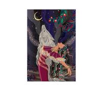Dancing with The Wolf Spirit Of The Wild Canvas Poster Wall Art Print Picture Paintings 16x24inch(40x60cm)