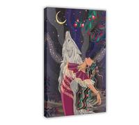 Dancing with The Wolf Spirit Of The Wild Canvas Poster Wall Art Print Picture Paintings 16x24inch(40x60cm)