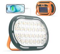 DANCINGBOAR 30W Led Rechargeable Solar Work Light, 2000LM Portable Magnetic Floodlight USB Battery with 4 Light Modes, IP65 Waterproof Work Lamp for Camping, Hiking, Fishing, Car Repairing(1 Pack)