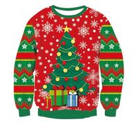 Dancinova Mens Christmas Jumpers Women LED Xmas Sweaters Long Sleeve Knitted Sweaters Pullover for Xmas Party XXL