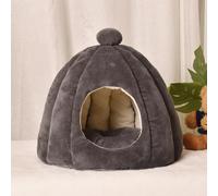 Dancmiu Warm Pet Bed House, Puppy Kitten Sleeping Cave Bed Portable Non-slip Sleeping Nest Dogs Cats Tent Bed, Soft Fluffy Cuddler Cushion with Detachable Mat