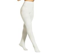 DancMolly Opaque Fleece Lined Tights for Women, High Waist Warm Winter Thermal Control Top Pantyhose, 1 Pair - Cream, XL-XXL