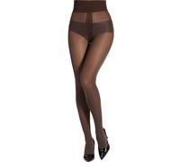 DancMolly Women's 40D Semi-Sheer High Waist Tights, Rip-Resistant Pantyhose with Unmatched Durability, Strong T-Crotch and Reinforced Toes Design, Cocoa-S