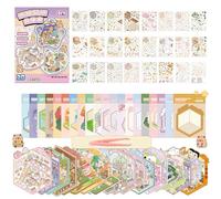 DANCOLOR 3D Miniature Scene Sticker Book Set(20 Sets),Reusable Sticker Collection Book for Children&Adult Relief Stress Therapy,Make Your Own Shop House,Creative&Educational Travel Toys for Kid 3+